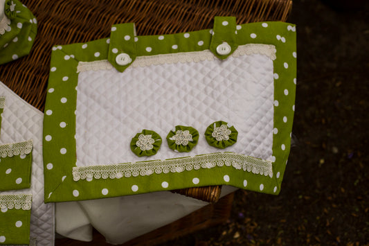 Copriforno “Verde Country” in Cotone a Pois