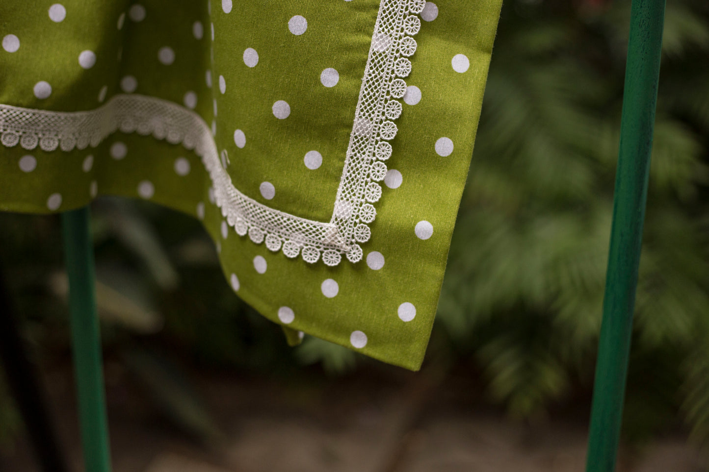 Set da Cucina “Verde Country” in Cotone a Pois